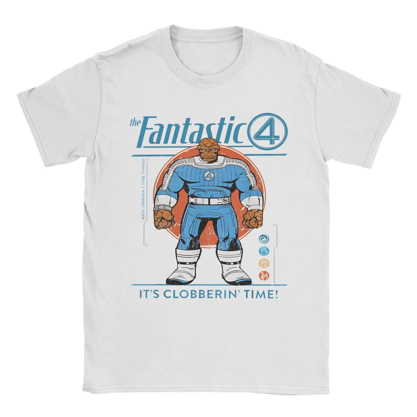 T-shirt The Fantastic 4 First Steps – retro niebieski plakat, unisex