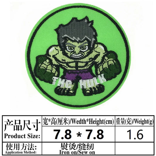 Okrągła naszywka termoprzylepna Hulk Marvel na ubrania i torby