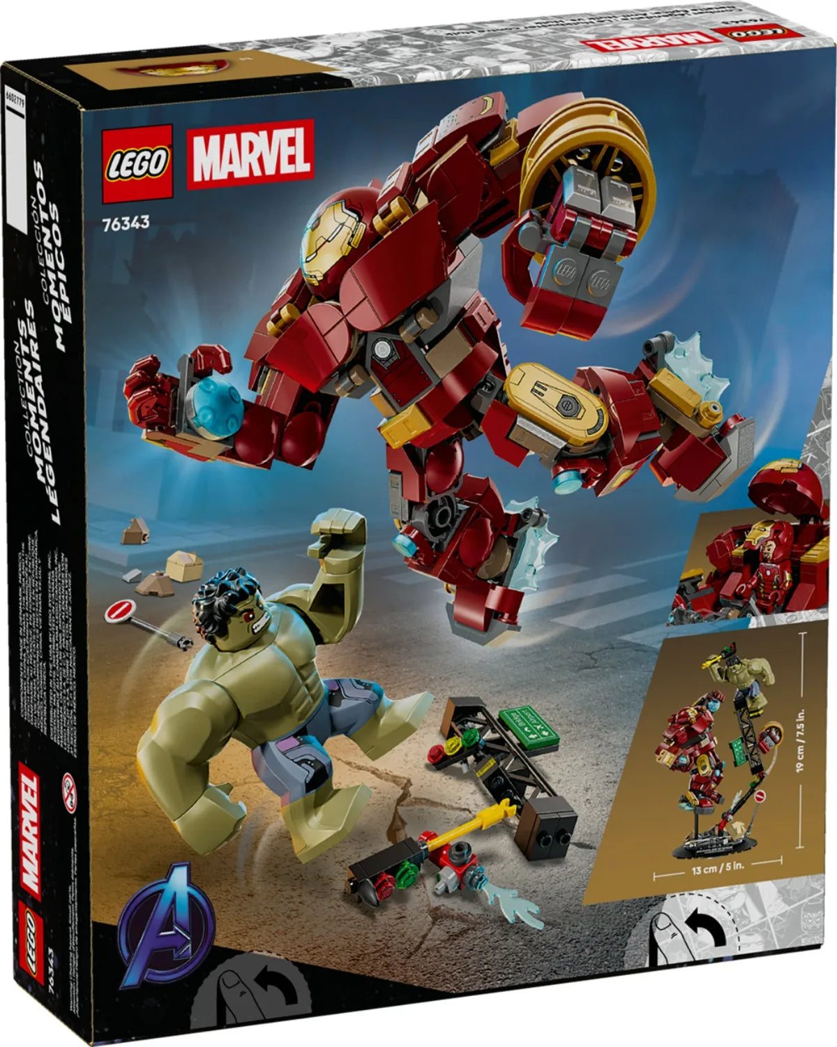 LEGO Marvel 76343 - Epicka bitwa Hulkbustera z Hulkiem, 413 elementów