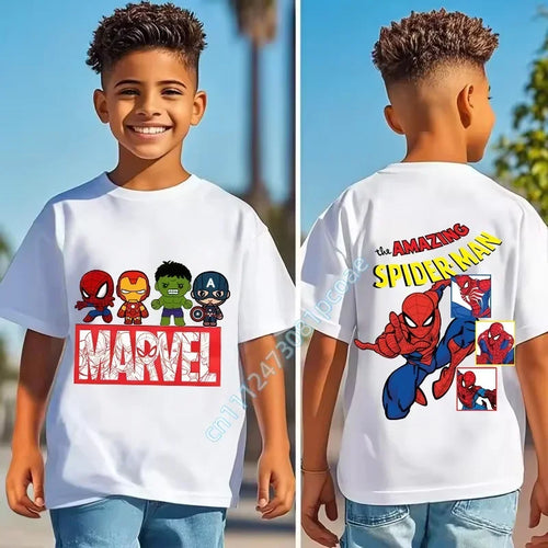 Dziecięcy T-shirt The Amazing Spider-Man - dynamiczna poza na plecach