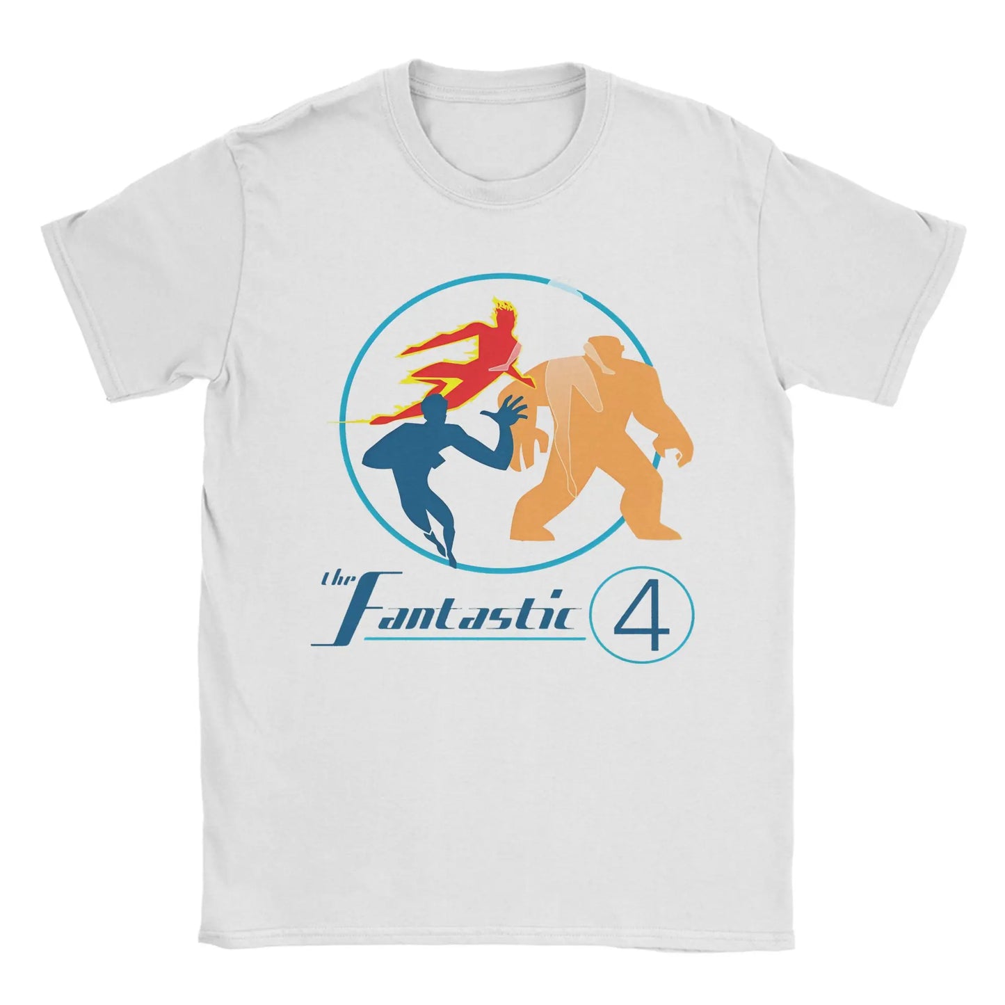 T-shirt The Fantastic 4 First Steps – retro niebieski plakat, unisex