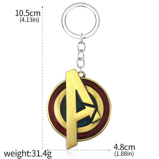 Brelok Avengers z logo A – brązowo-czerwona tarcza