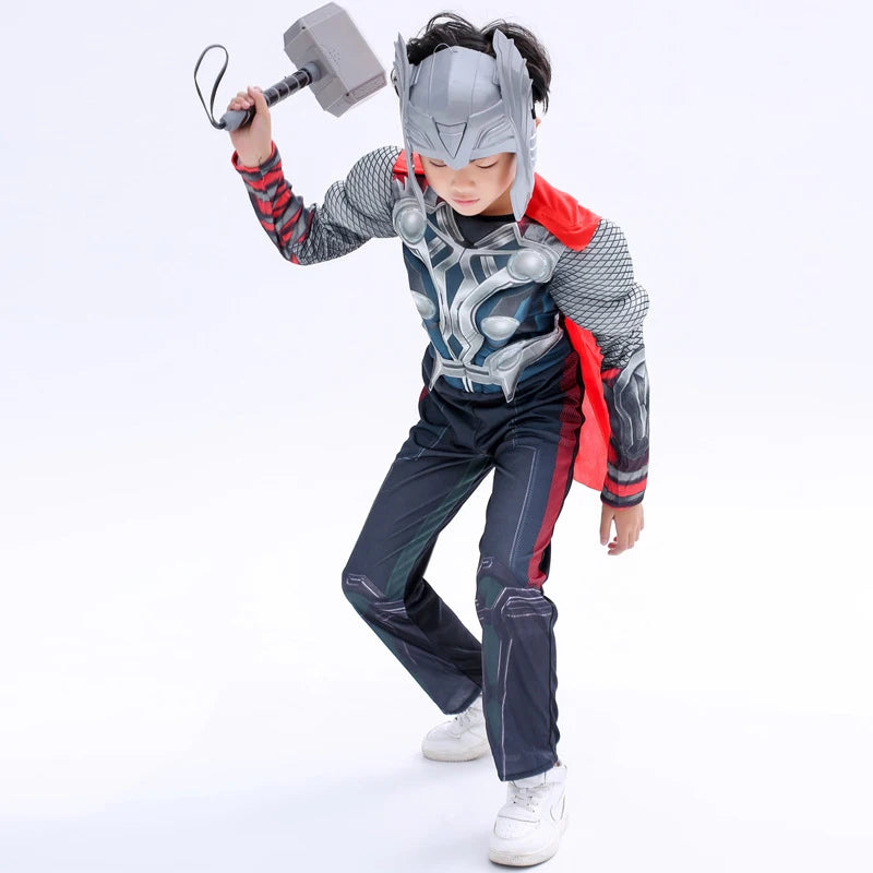 Kostium Avengers Thor — dziecięcy cosplay z młotem i hełmem