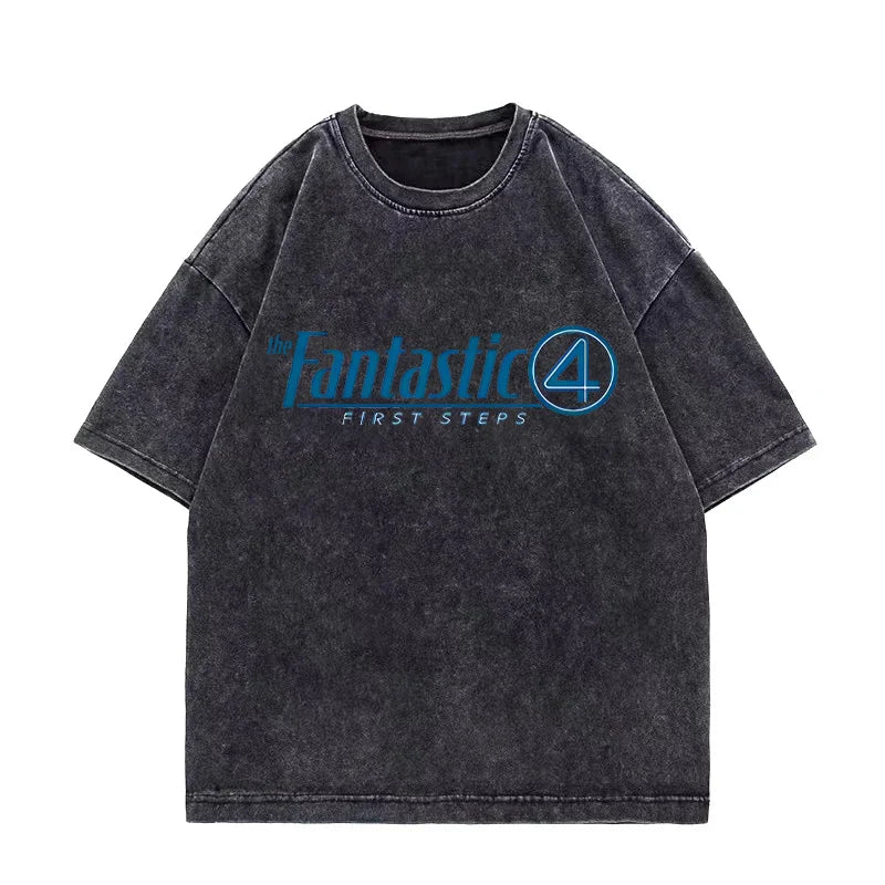 T-shirt The Fantastic 4 – sprany czarny, drużyna, fason oversize