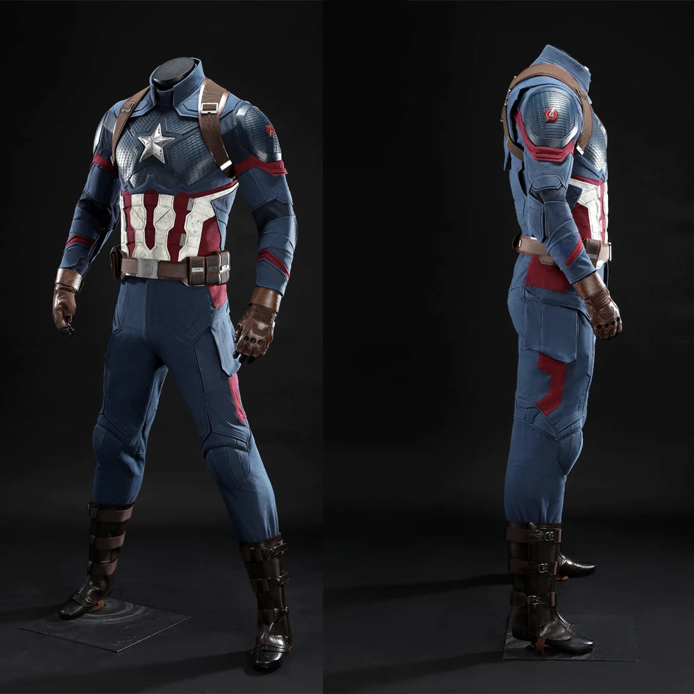 Kostium Captain America Premium dla dorosłych - kask z gwiazdą i buty
