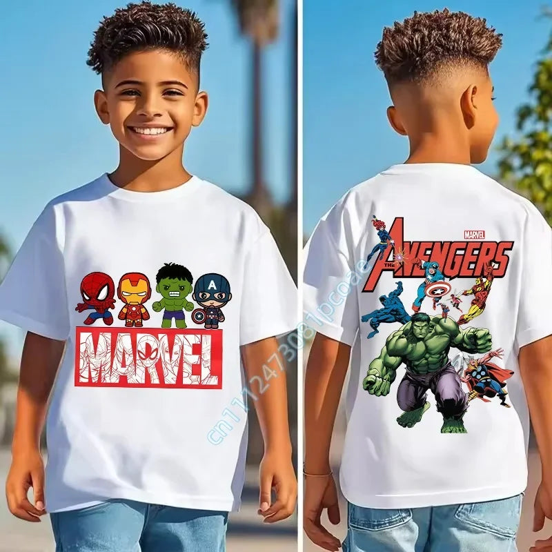 Koszulka dziecięca The Avengers – czerwone logo i gigantyczny Hulk