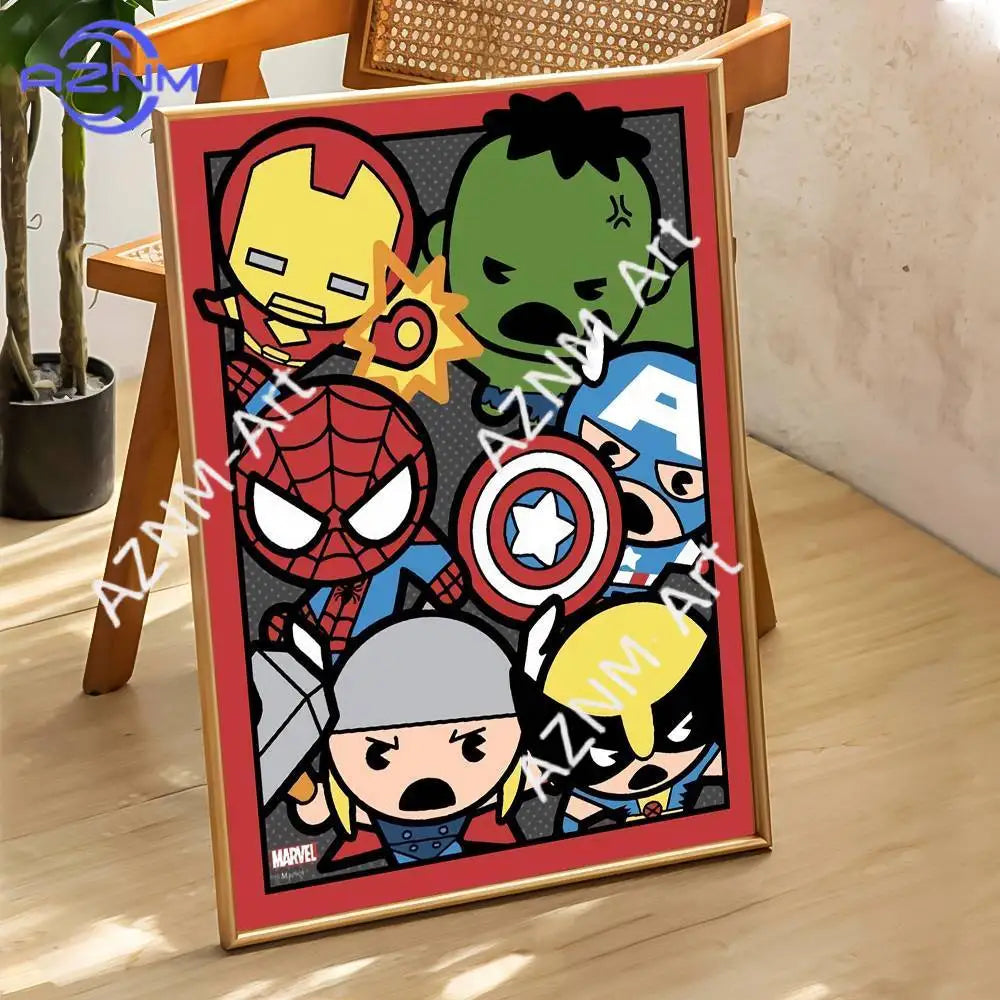 Plakat chibi Iron Mana — żółte tło