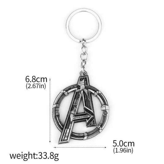 Brelok Avengers z logo A – srebrny metal