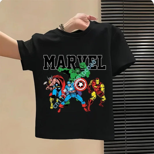 Dziecięcy T-shirt Avengers Retro Comics Group - czarny