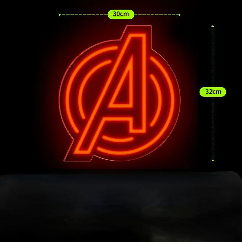 Neon LED Avengers – czerwone logo A