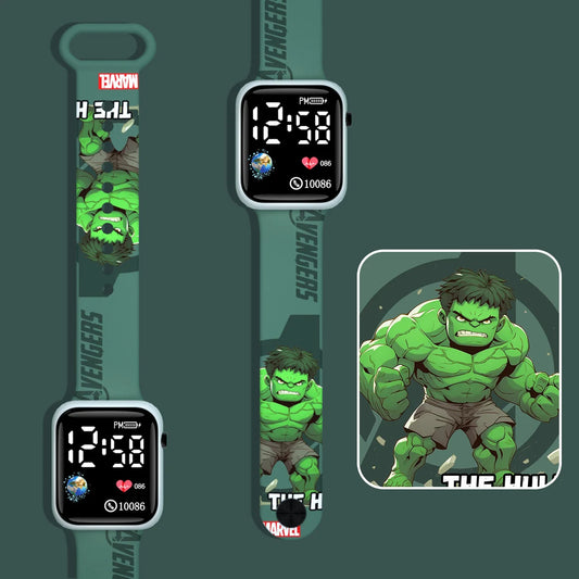 Dziecięcy zegarek LED Hulk – ciemnozielony