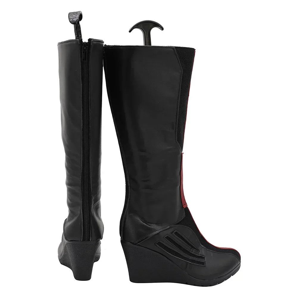 Buty Scarlet Witch – czarna i czerwona skóra na koturnie (mężczyzna)