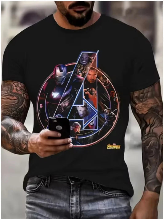 T-shirt Avengers: Infinity War — kolaż logo i postaci, męski