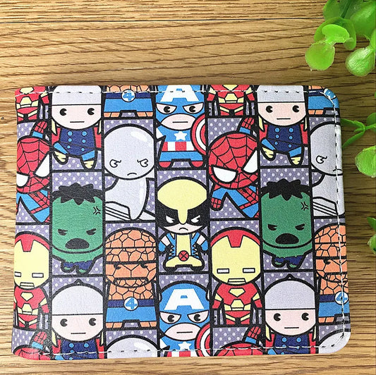 Portfel Bandai Marvel Chibi – wielu bohaterów, wzór w paski