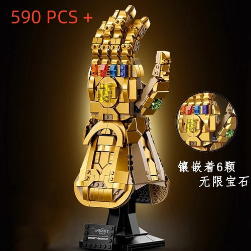 Figurka z klocków Avengers Nano Gauntlet – złota edycja, 675 elementów