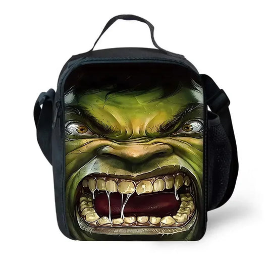 Torba na lunch Hulk – otwarte usta ze szczegółowo przedstawionymi zębami