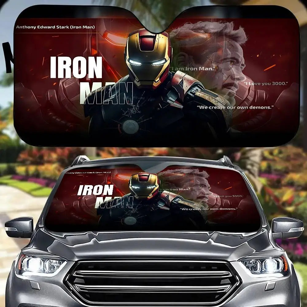 Osłona przeciwsłoneczna do samochodu Iron Man – ochrona szyby przed promieniowaniem UV