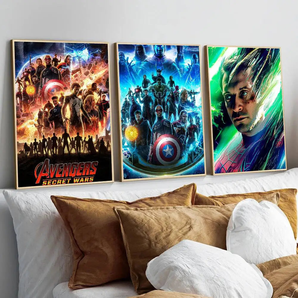 Plakat Avengers Secret Wars – kosmiczny projekt z eksplozją i drużyną