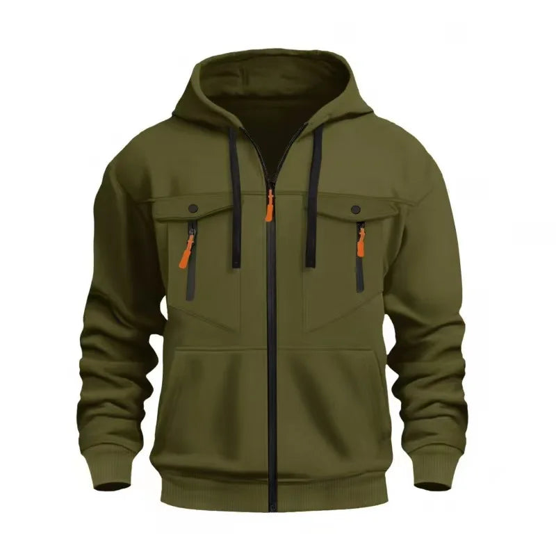 Rozpinana bluza z kapturem Marvel Avengers — neonowe logo, wiele kieszeni, męska