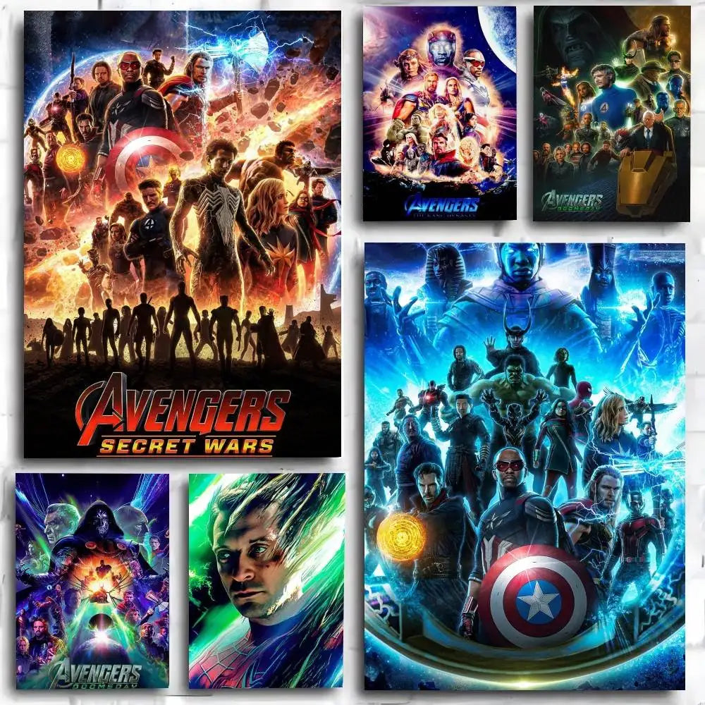 Plakat Avengers Secret Wars – kosmiczny projekt z eksplozją i drużyną