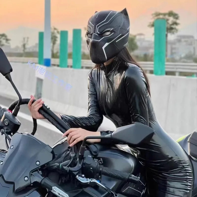 Hełm cosplayowy Black Panther – skala 1:1, do noszenia, wysoki poziom detali