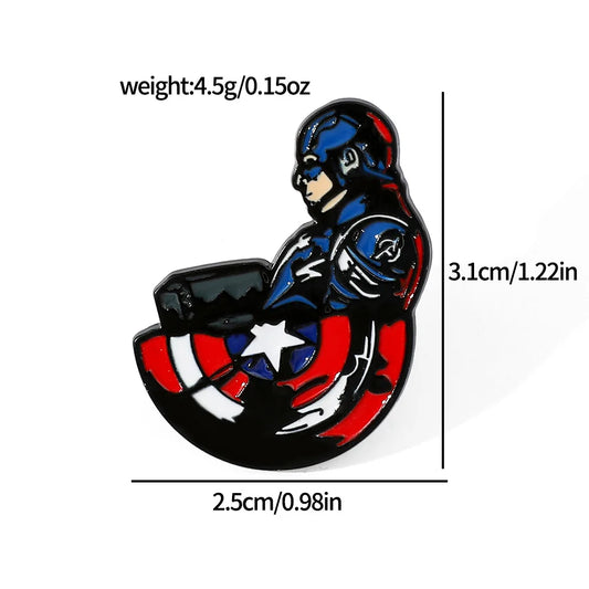 Przypinka Avengers Captain America – emaliowana tarcza