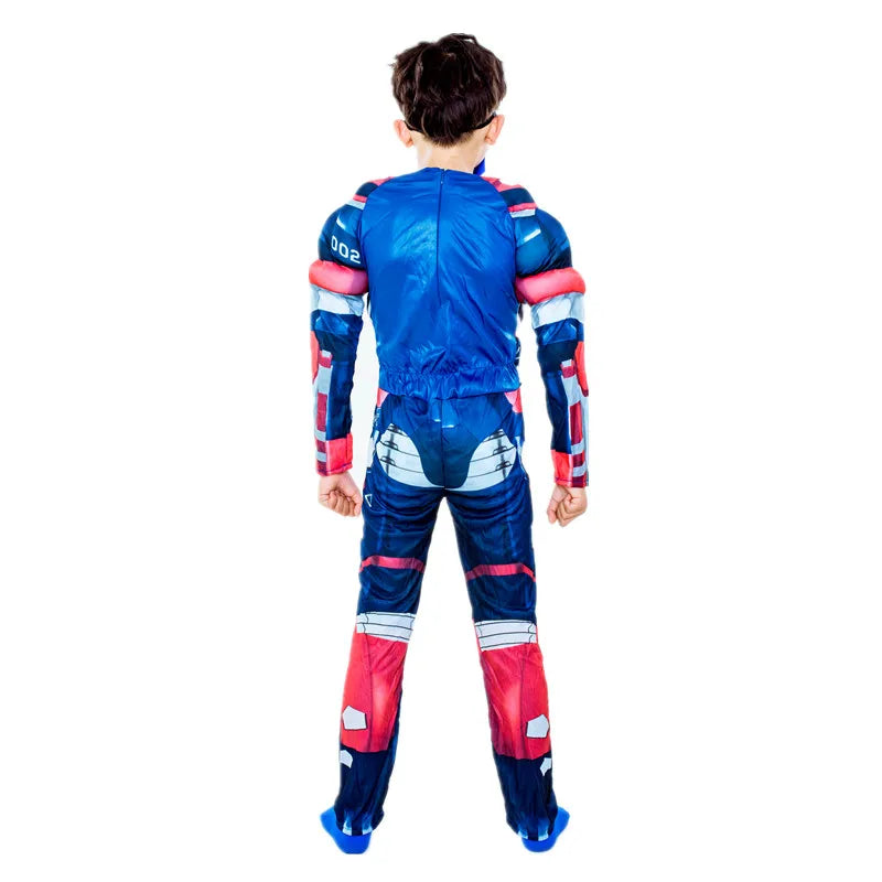 Dziecięcy kostium cosplay Iron Patriot - umięśniony kombinezon