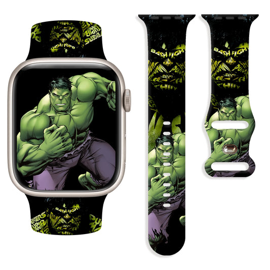 Pasek do Apple Watch Hulk – zaciśnięta pięść, czarne tło, Bash