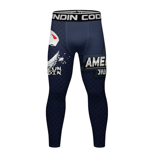 Spodnie do jiu-jitsu Captain America – legginsy z tarczą i orłem