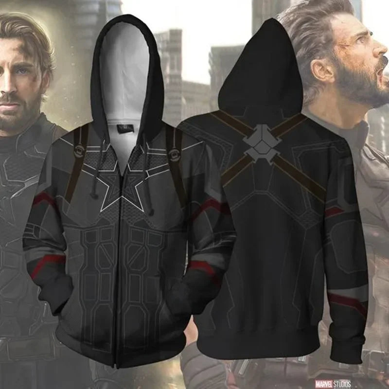 Bluza z kapturem Avengers Captain America – cosplayowy hoodie 3D