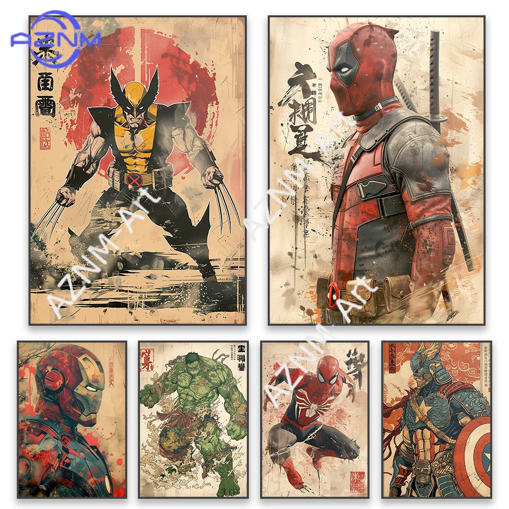 Plakat Avengers Iron Man – japońska fala ukiyo-e