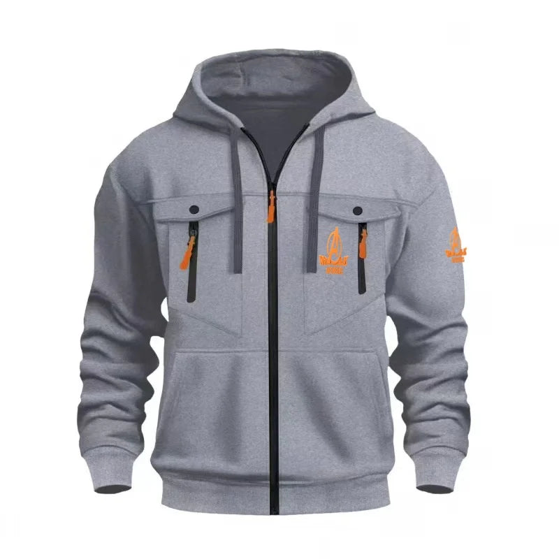 Rozpinana bluza z kapturem Marvel Avengers — neonowe logo, wiele kieszeni, męska
