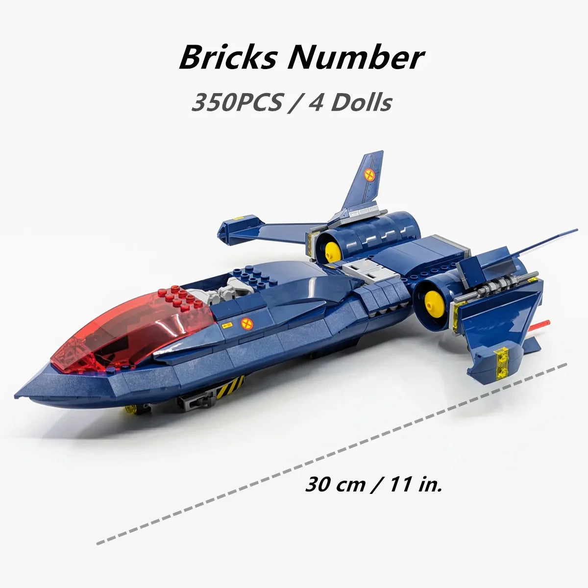 Zabawka z klocków konstrukcyjnych: samolot X-Jet Blackbird - model Avengers X-Men