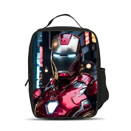 Izolowana torba obiadowa Avengers Iron Man – Popiersie w neonach nocnego miasta