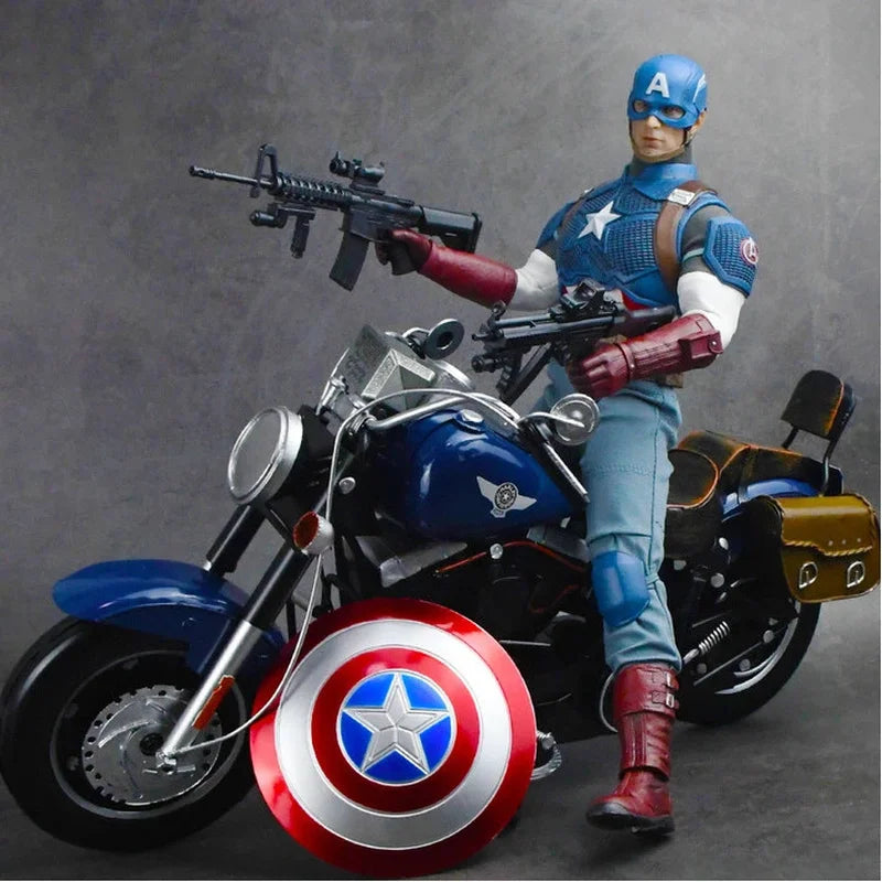 Figurka Avengers Kapitan Ameryka – ruchoma, materiałowy strój i młot