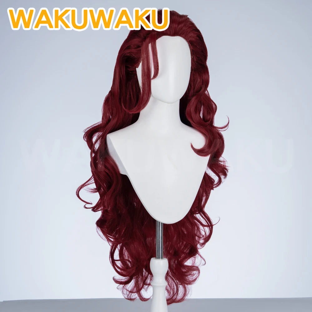 Peruka Scarlet Witch – bordowoczerwone kręcone włosy z diademem