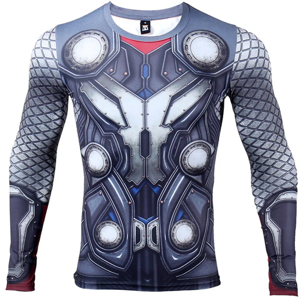 Koszulka kompresyjna Avengers Thor 3D – czerwona i szara