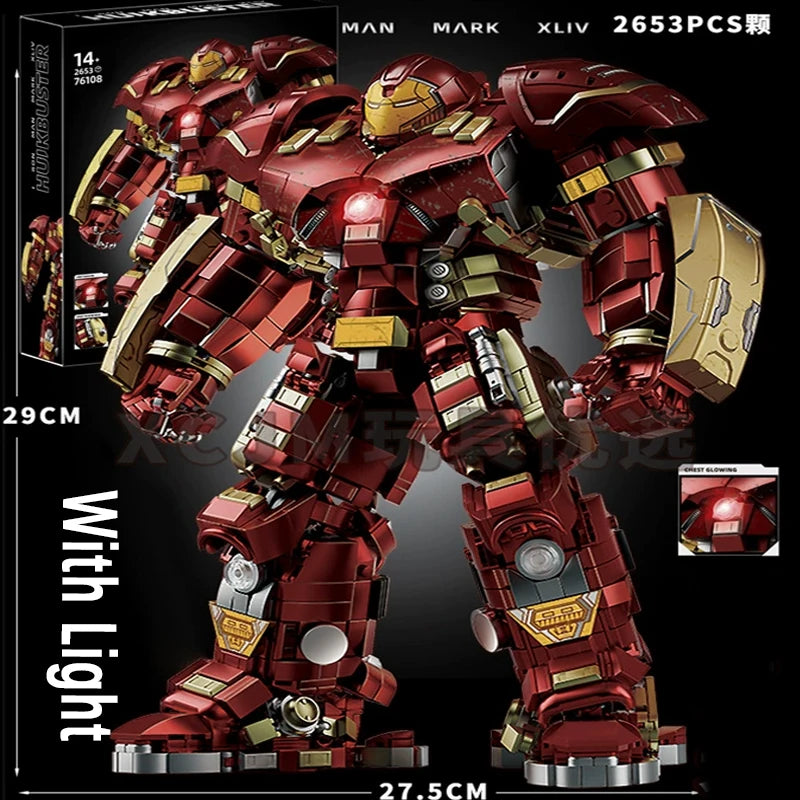 Zestaw klocków konstrukcyjnych Iron Hero Mecha – widok wymiarów 29cm