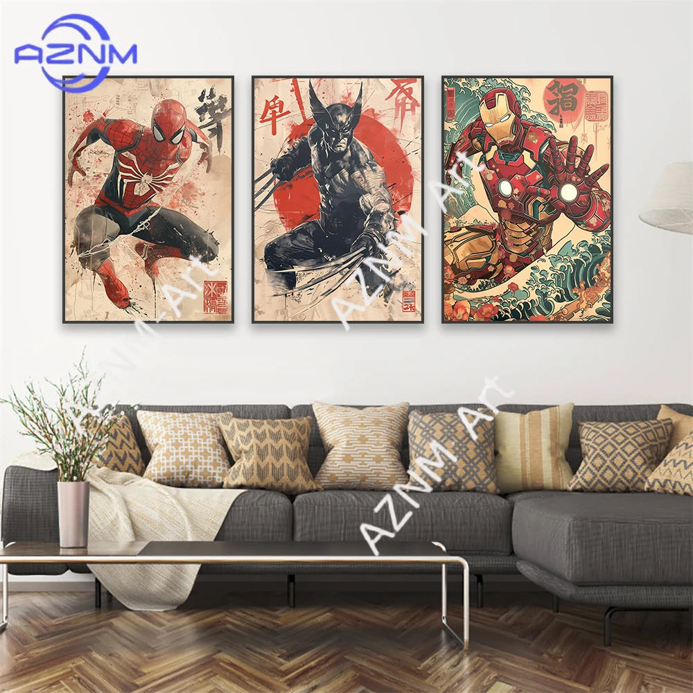 Plakat Avengers Hulk – japoński styl tatuażu irezumi