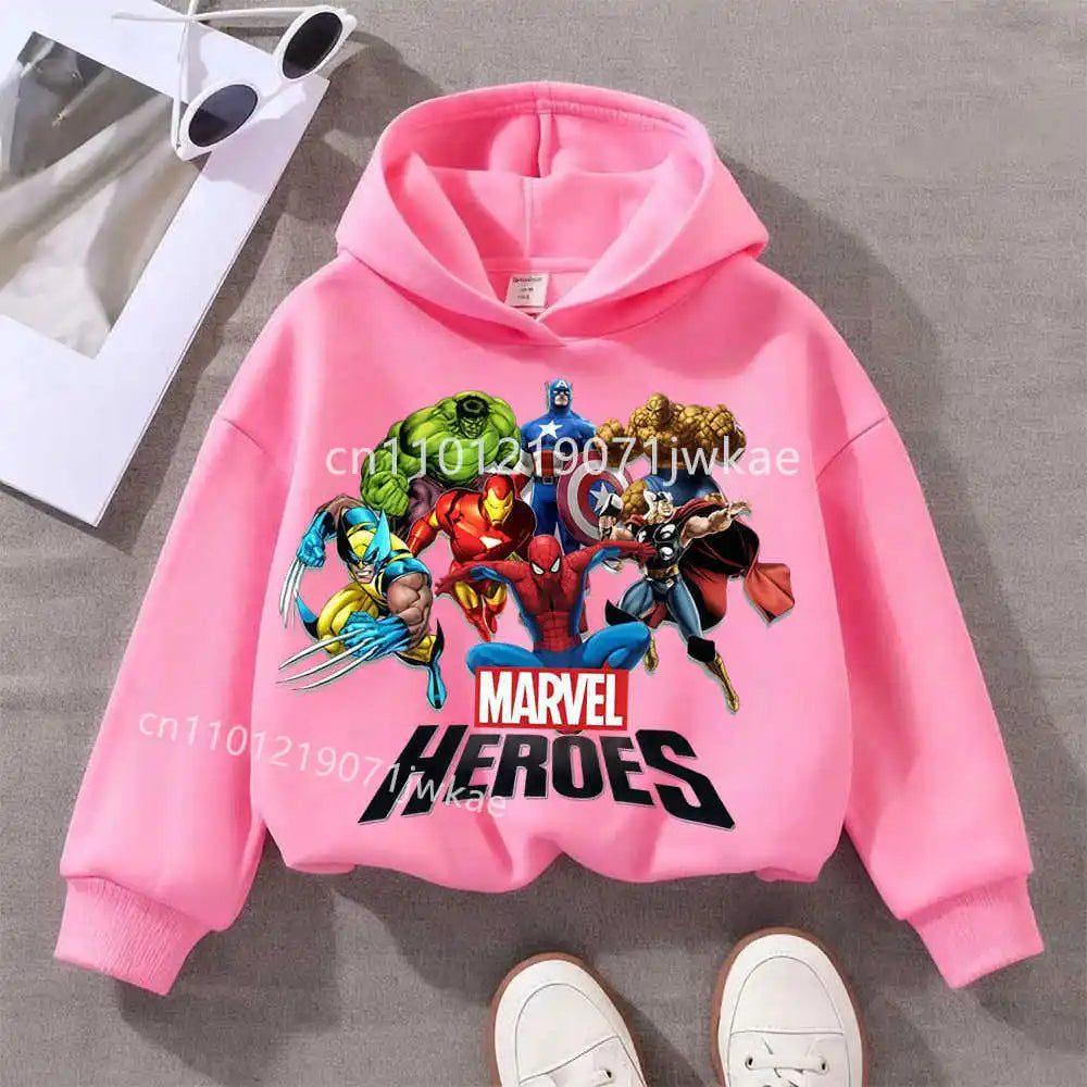 Dziecięca bluza z kapturem Marvel Heroes Group – różowa