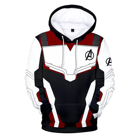 Bluza z kapturem Avengers: Endgame — biało-czerwony kombinezon kwantowy 3D