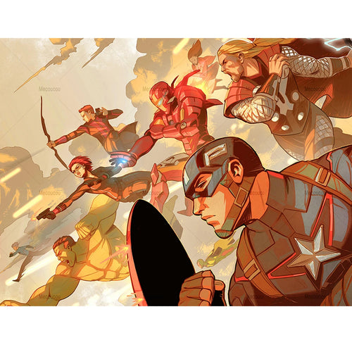 Plakat Avengers Comic – styl ilustracyjny