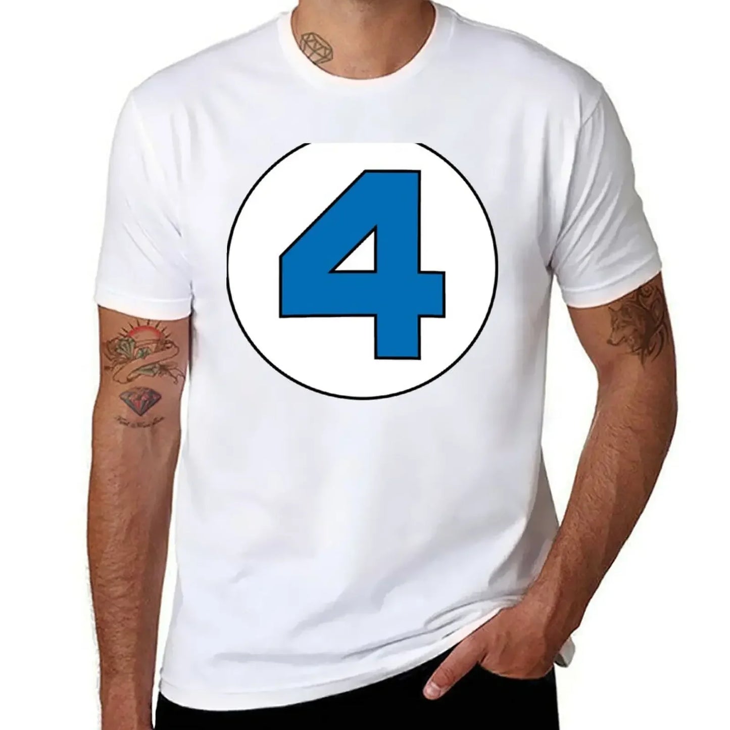 T-shirt The Fantastic 4 – duże czarne logo, fason oversize