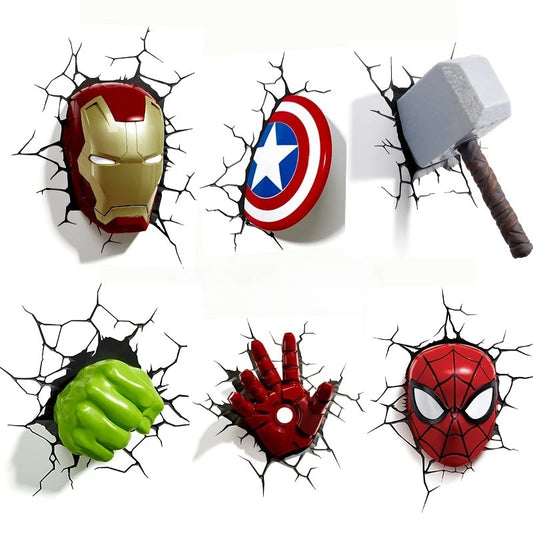 Naklejki Avengers Iron Man Kapitan Ameryka – ścienne, trójwymiarowy efekt trompe-l’œil