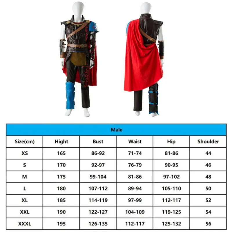 Kostium cosplay Thor: Ragnarok – strój gladiatora z peleryną