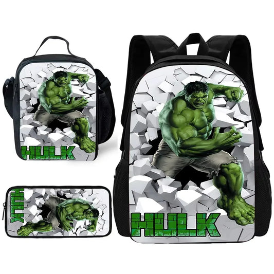 Zestaw z plecakiem Hulk – twarz wyłaniająca się z białej, popękanej ściany