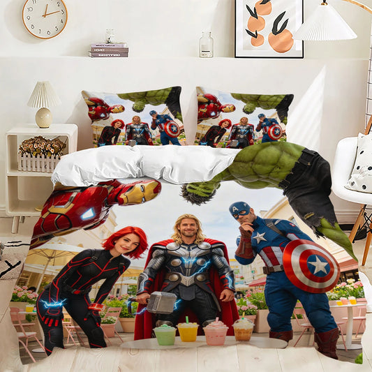 Poszwa na kołdrę Avengers — beżowy design superbohaterów