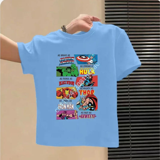 Dziecięcy T-shirt Avengers As Brave As Captain America - błękitny