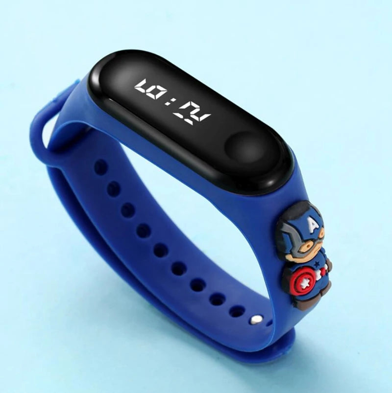 Zegarek Avengers LED - dla dzieci, wodoodporny, superbohater