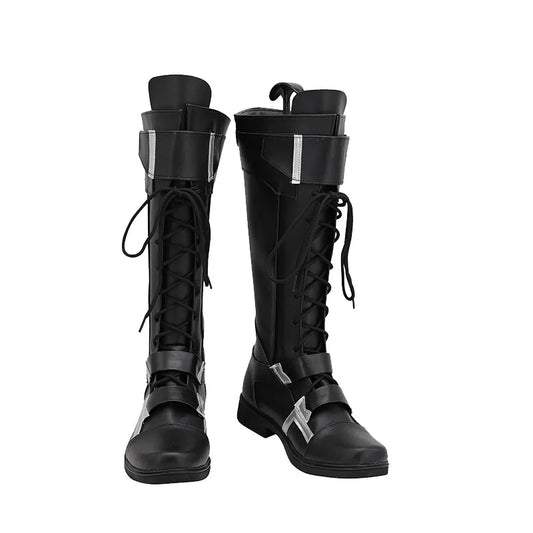 Buty Winter Soldier – czarna i srebrna skóra (kobieta)